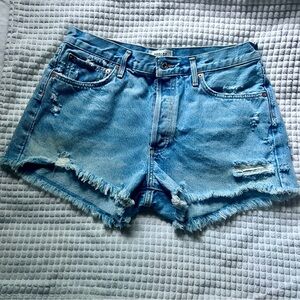Agolde Jaden Fray Hem Button Fly Denim Shorts Women 30